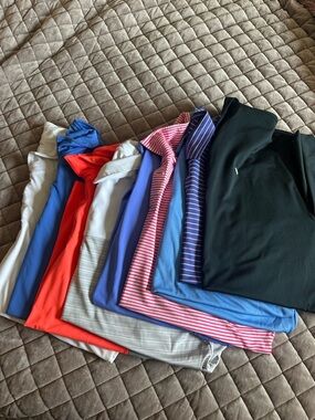 12  Men’s XL Golf Shirts- different brands